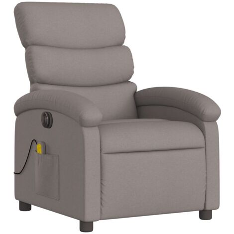 Sillón relax TV función masaje reclinable eléctrico 6 puntos de masaje en tela topo DEC027270