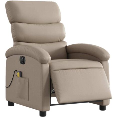 Sillón relax TV función masaje reclinable eléctrico en PVC capuchino DEC027133