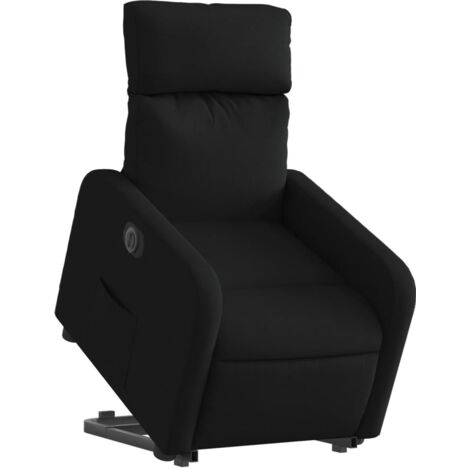 Sillón relax TV muy cómodo con función de elevación eléctrica en tela negra DEC028494
