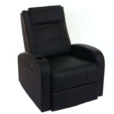 Sillón relax TV reclinable en PVC negro 040001993