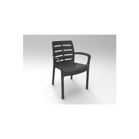 Sillon apilable color negro resina 60,5x54x82cm ipae progarden
