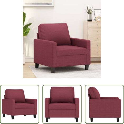 Sillón rojo tinto -  Sillón de tela rojo tinto 60 cm