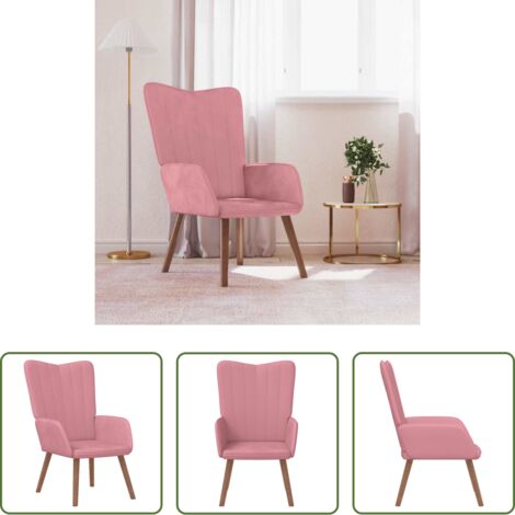 Sillón rosa -  Sillón de relax de terciopelo rosa