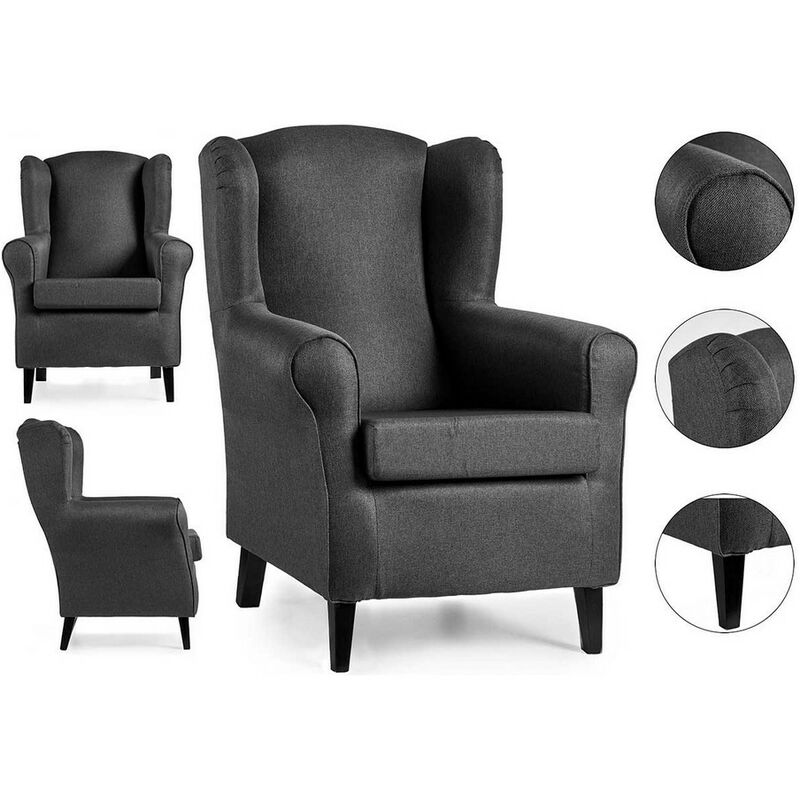 

BHD - Sillón Sade Poliéster Gris oscuro (65 x 101 x 75 cm)