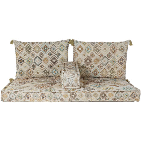 Sillon Set 4 Algodon 145X76X13 Desgastado Beige