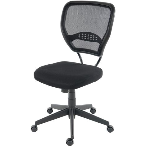 Sillón silla de oficina con ruedas giratorias en tejido de malla negra sin reposabrazos 040001913