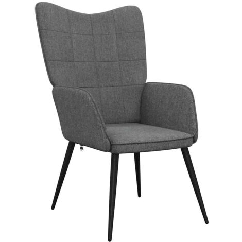 Sillón sillón de diseño moderno en tela gris oscuro DEC026692