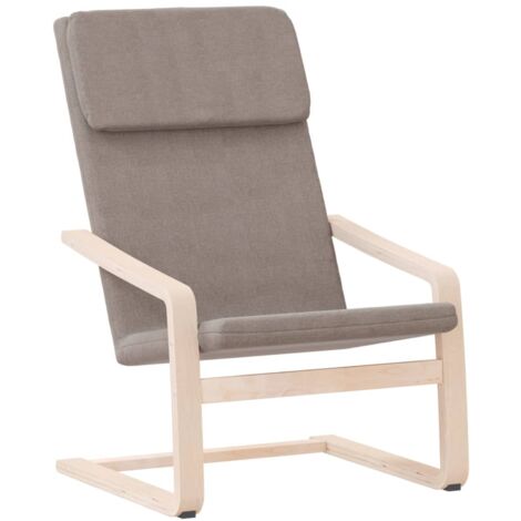 Sillón sillón de diseño sencillo en tela color topo patas de madera de abedul DEC026768