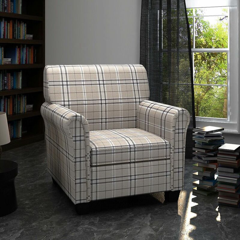 

Sillón sofá con asiento acolchado de color crema