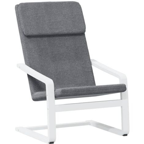 Sillón sofá de diseño sencillo en tela gris oscuro y madera de abedul DEC026693