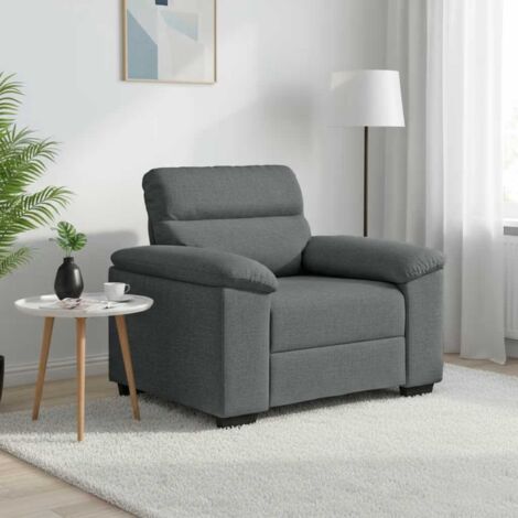 Sillón Sofá Tela Gris Oscuro 60 cm