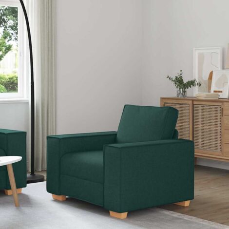 Sillón Sofá Tela Verde Oscuro 60 cm vidaXL