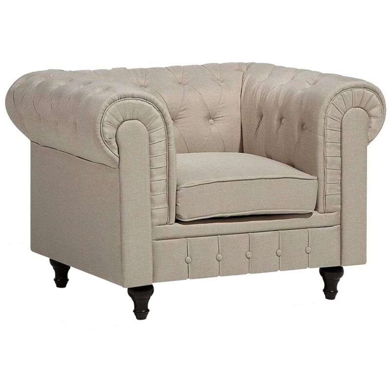 

Sillón tapizado beige CHESTERFIELD