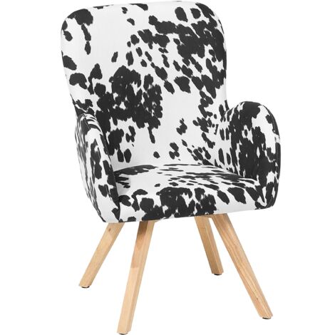 Sillón tapizado blanco y negro BJARN