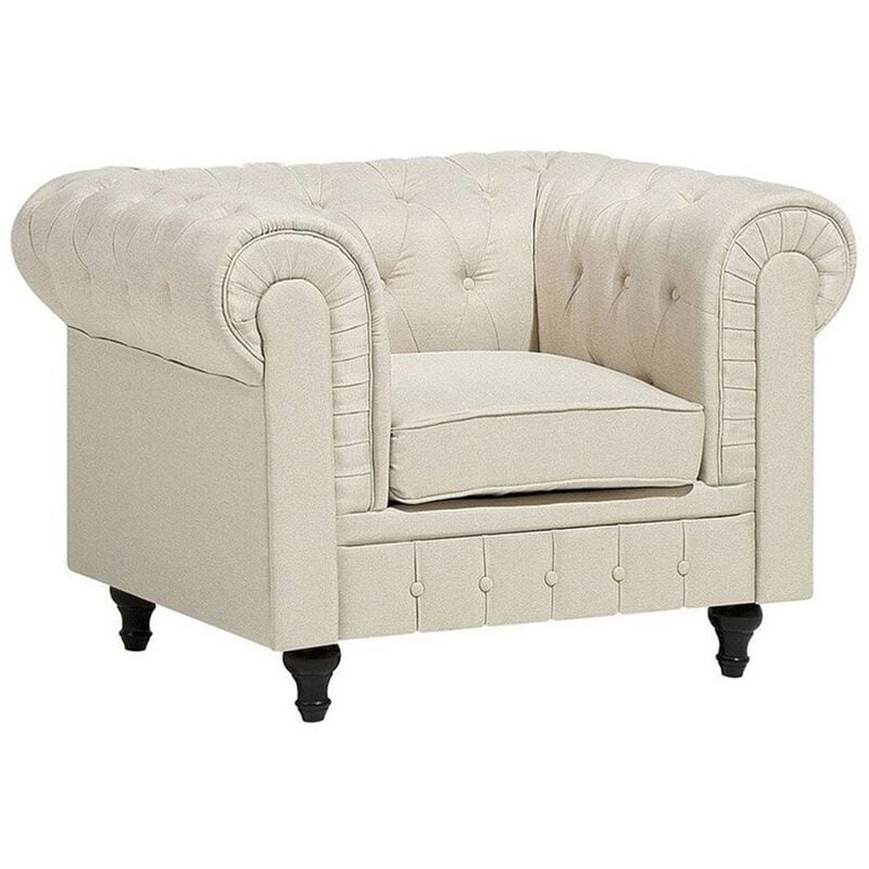 

Sillón tapizado color beige CHESTERFIELD