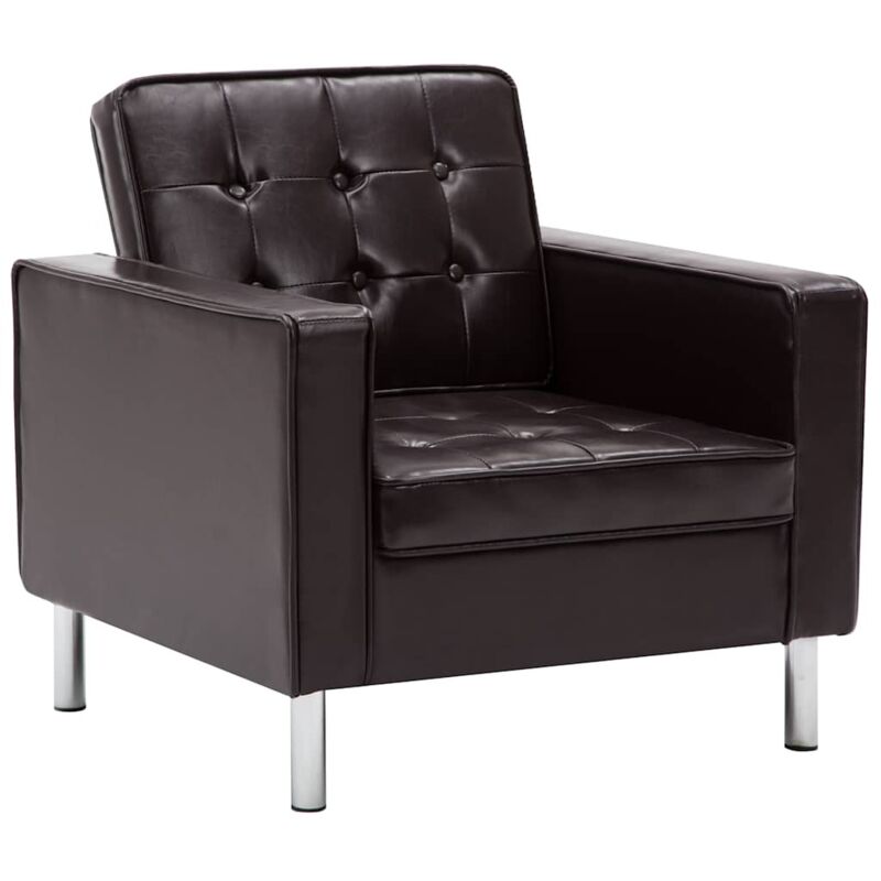 

Sillón de Cuero Sintético Marrón - Marrón - Vidaxl