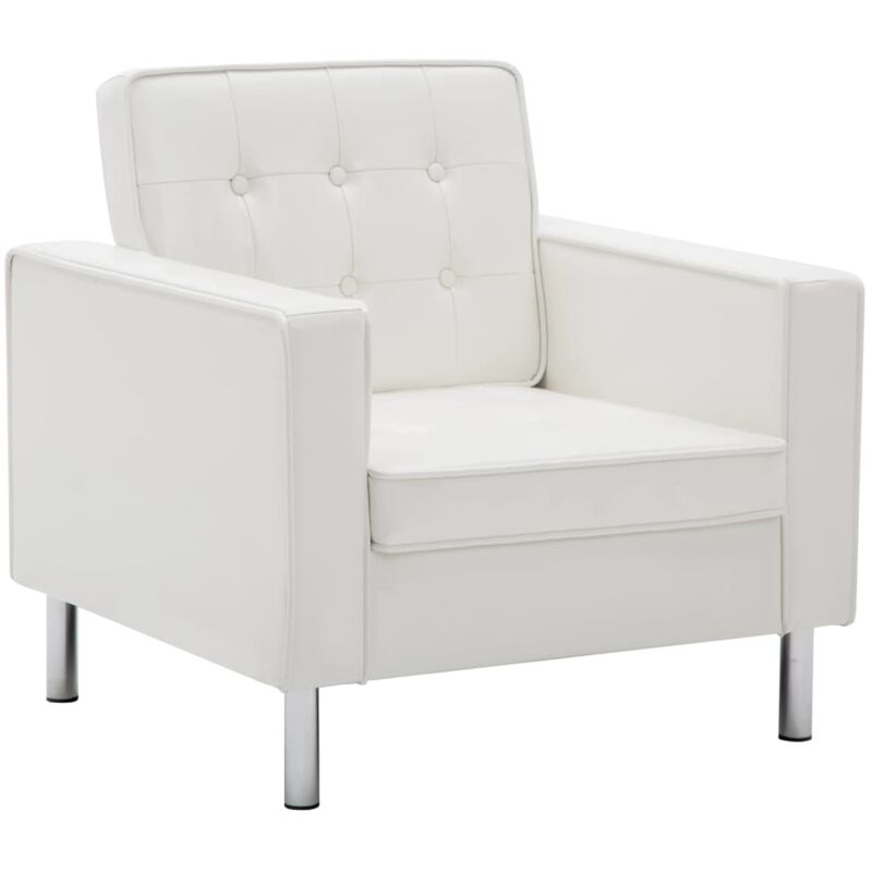 

Sillón de Cuero Sintético Blanco - Blanco - Vidaxl