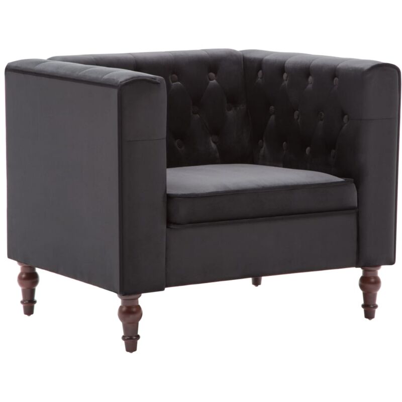 

vidaXL Sillón de Terciopelo Negro - Negro