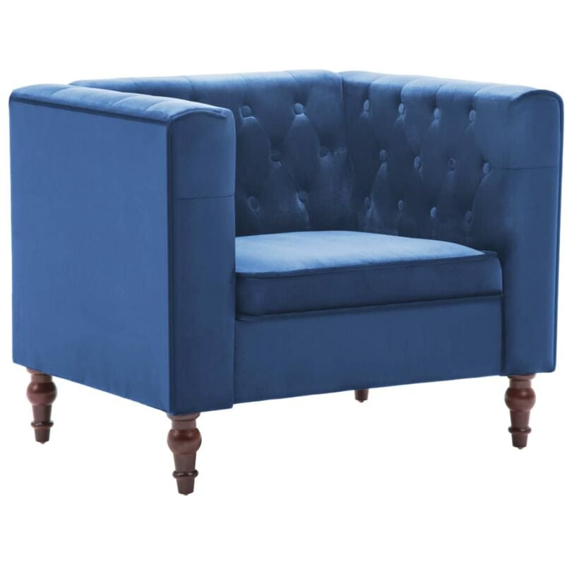 

Sillón de Terciopelo Azul - Azul - Vidaxl