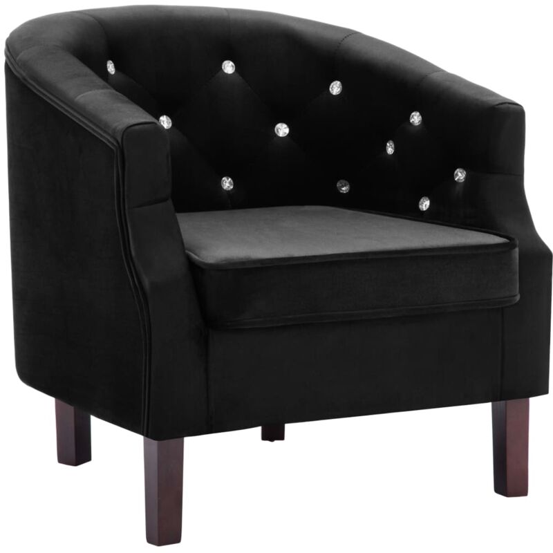 

Sillón de Terciopelo Negro - Negro - Vidaxl