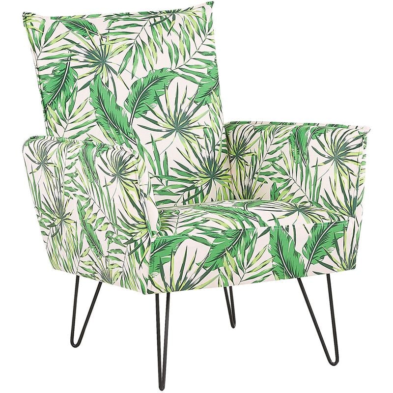 

Beliani - Sillón verde/blanco RIBE