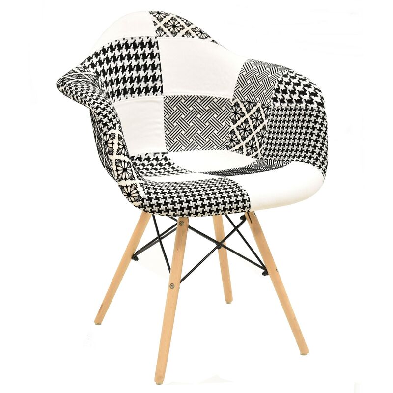 

Sillón TOWER, madera, tejido patchwork combi bgn