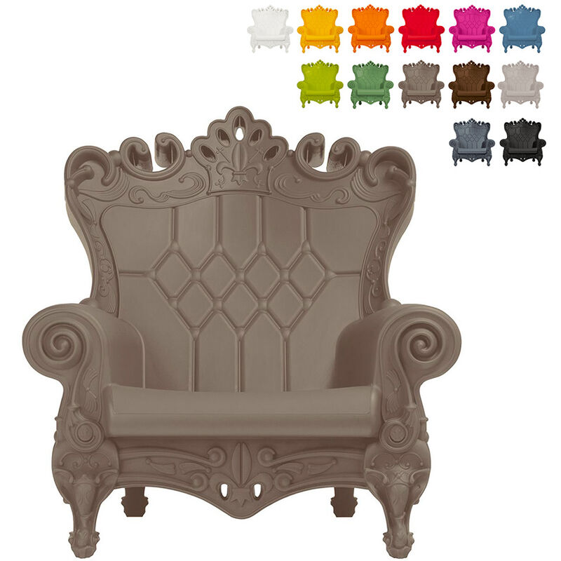 

Sillón trono de diseño moderno Slide Queen Of Love | Color: Gris