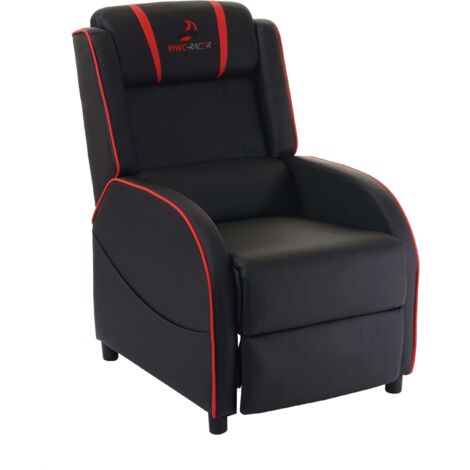Sillón TV chaise longue relax con reposapiés y reposabrazos en sintético / rojo 040001997