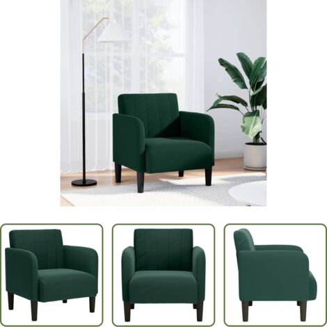 Sillón verde oscuro -  Sillón con reposabrazos Terciopelo Verde Oscuro 54 cm