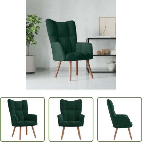 Sillón verde oscuro -  Sillón de relax de terciopelo verde oscuro