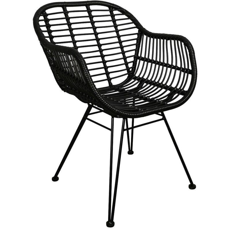 

Sillón YAKARTA, metal, ratán negro