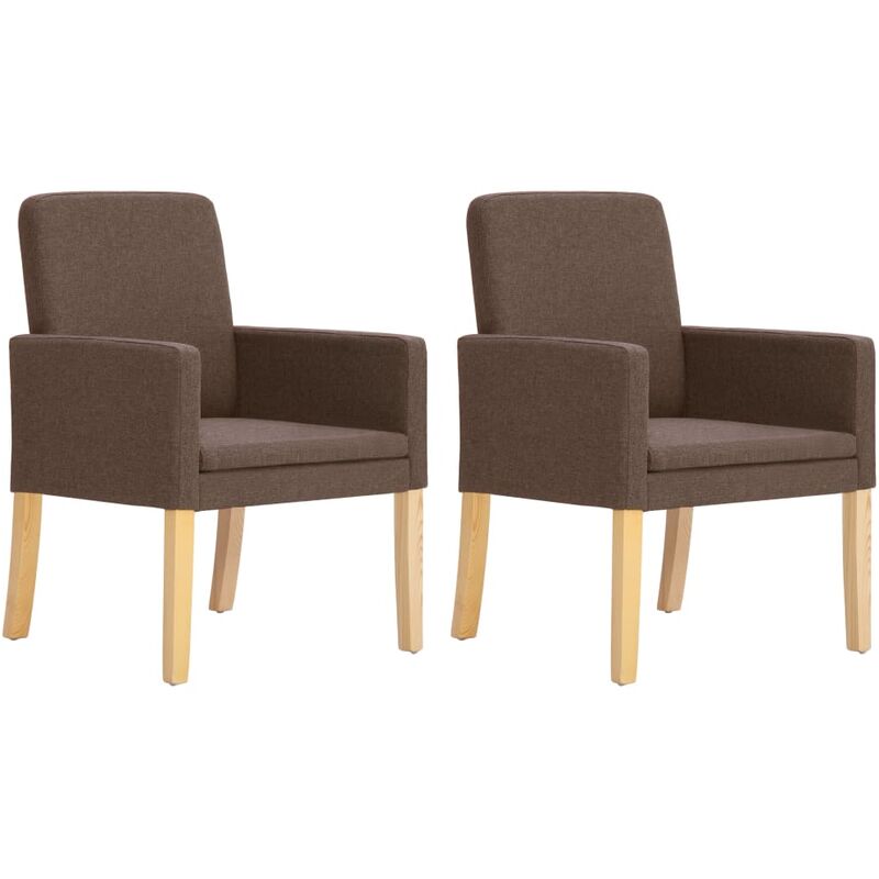

vidaXL Sillas de Comedor 2 Unidades Tela Marrón - Marrón