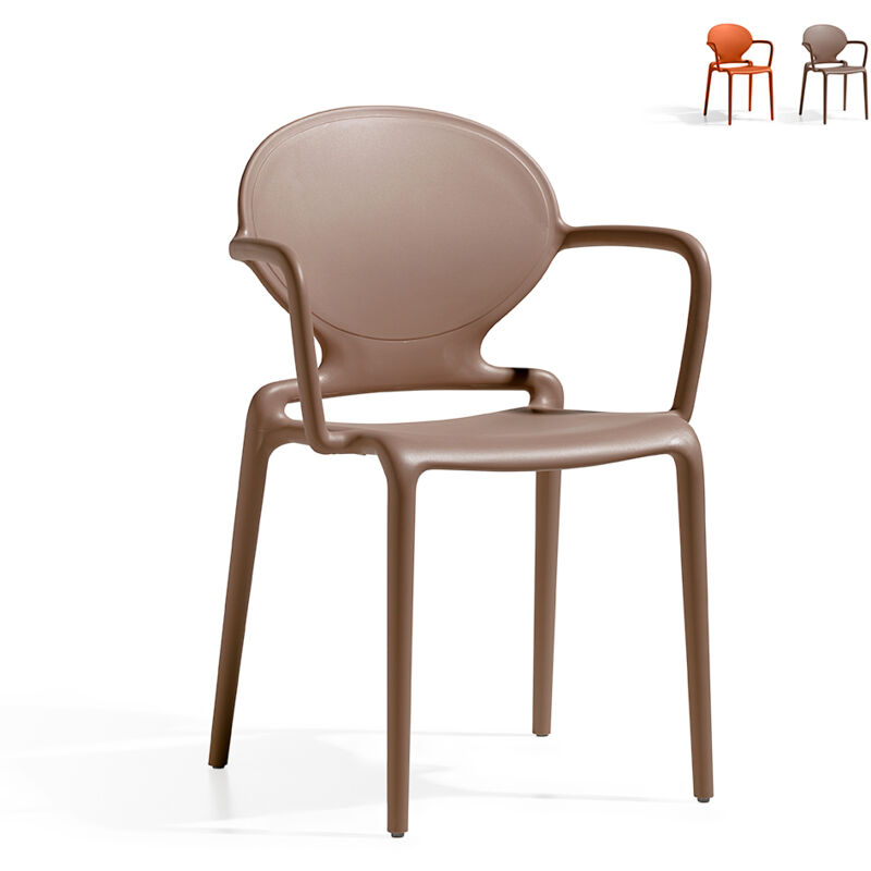 

Sillas con apoyabrazos de diseño moderno para cocina, bar y restaurante Scab Gio Arm | Marrón