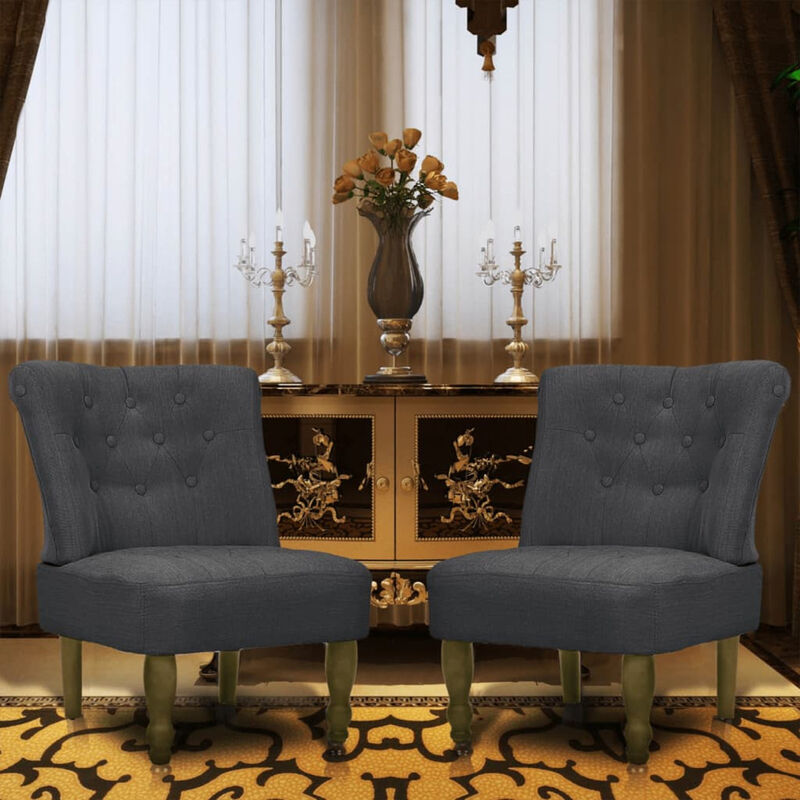 

Sillones de estilo frances 2 unidades tela gris