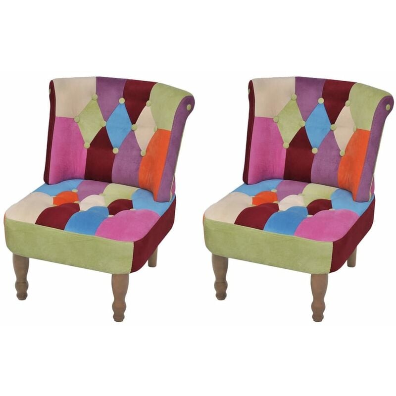

Sillones de estilo francés 2 unidades tela retales Patchwork