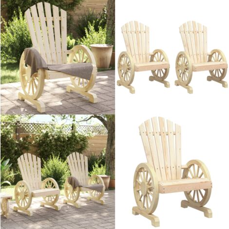Sillones de jardín Adirondack 2 uds madera maciza de abeto - Sillas de jardín Adirondack - Sillas de exterior