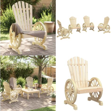Sillones de jardín Adirondack 4 uds madera maciza de abeto - Sillas de jardín Adirondack - Sillas de jardín de madera