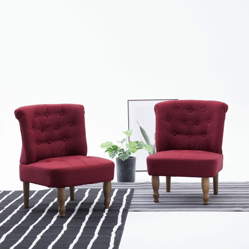 

Sillones franceses 2 unidades de tela color vino tinto