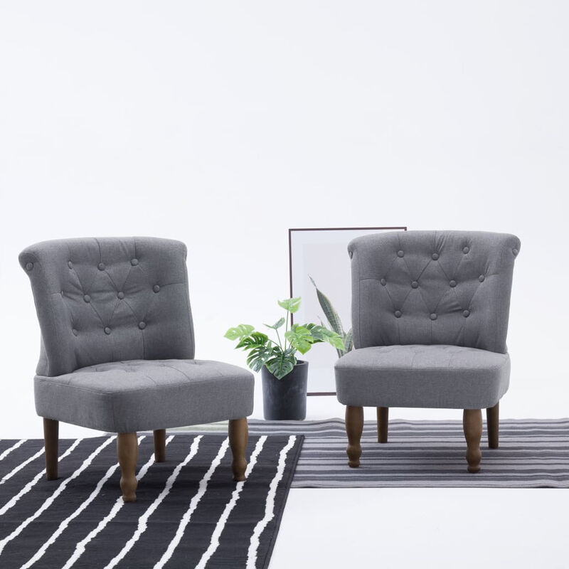 

Happyshopping - Sillones franceses 2 unidades de tela gris claro