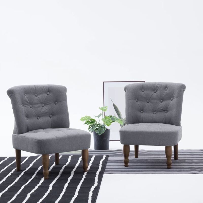 

Sillones franceses 2 unidades de tela gris claro