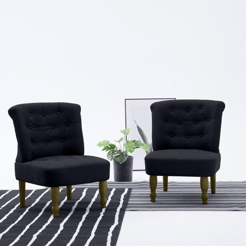 

Sillones franceses 2 unidades de tela negra