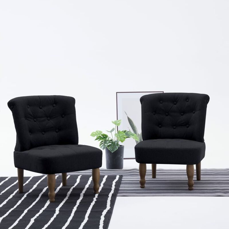 

Sillones franceses 2 unidades de tela negra