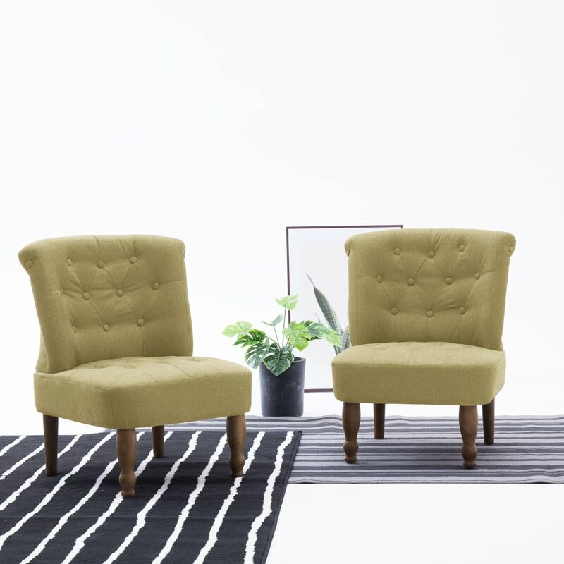 

Sillones franceses 2 unidades de tela verde