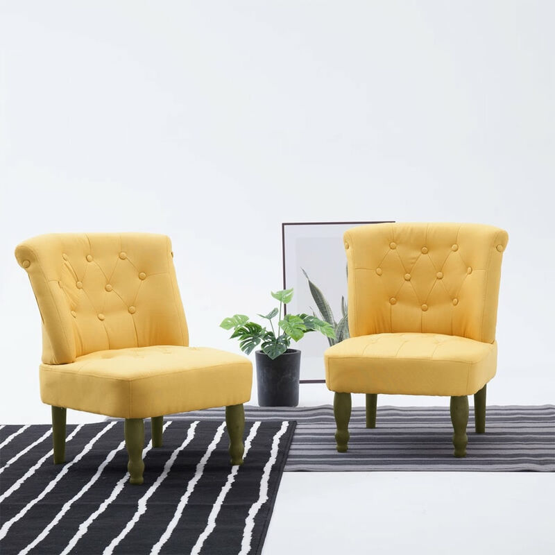 

Happyshopping - Sillones franceses 2 unidades tela amarillos