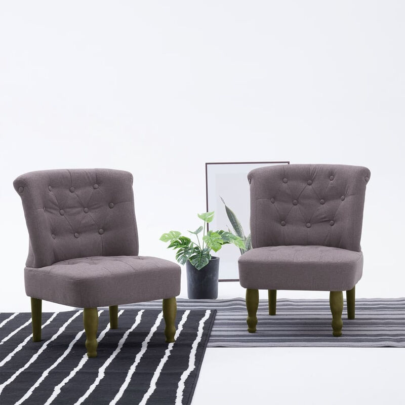 

Happyshopping - Sillones franceses 2 unidades tela gris taupe
