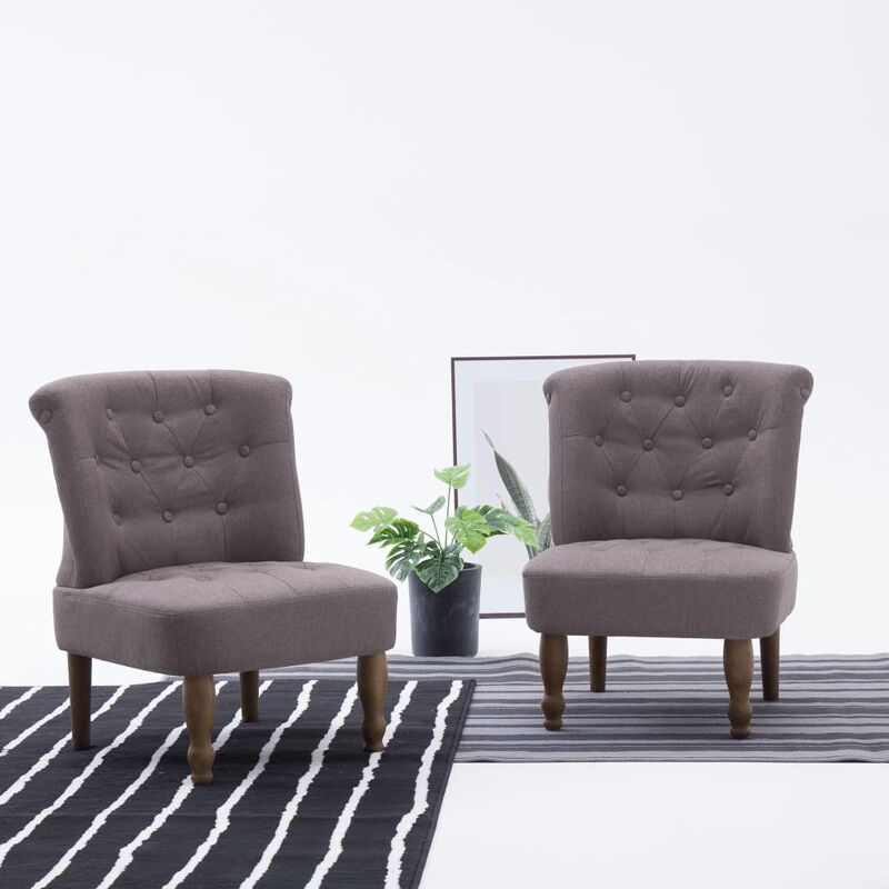 

Sillones franceses 2 unidades tela gris taupe