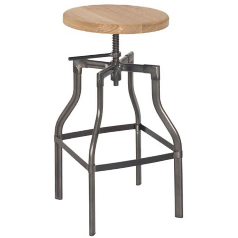 Altobuy - silpa - Tabouret de Bar Pieds Métal et Assise Bois