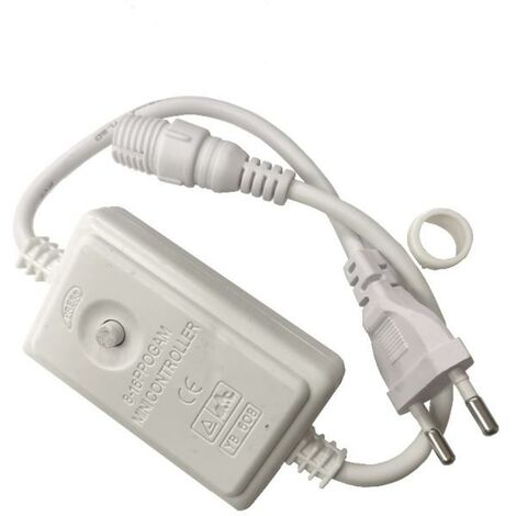 Silumen – Connecteur électrique pour guirlande lumineuse LED 220V – IP20 intérieur – Modes clignotant et fixe – Compatible tubes à 2 broches