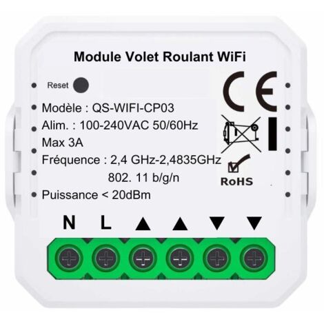 Silumen – Module interrupteur volet roulant connecté WiFi – Commande vocale avec Alexa et Google Home – Application Tuya/Smart Life – Installation facile
