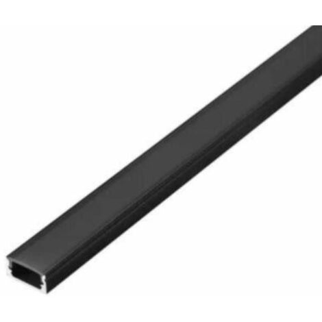 Silumen – Profilé aluminium noir large 2m – Cache opaque noir – Éclairage indirect pour rubans LED – Installation facile sur surfaces lisses